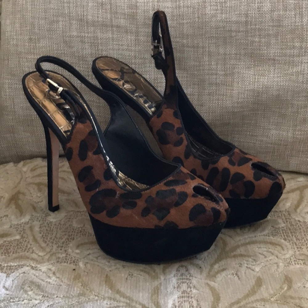 Sam Edelman Leopard Platform Heels